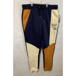 Jewel House Pants Mens 4XL Blue Colorblock Joggers Sweatpants 100% Polyester